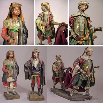 Lot image - Group of Four Italian Polychrome-Decorated Creche Figure