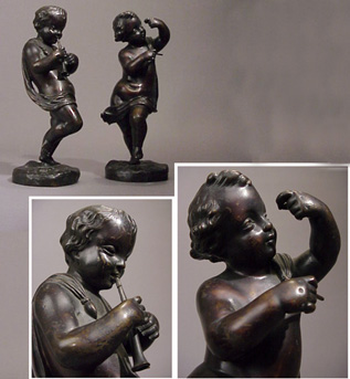 Lot image - Pair of French Bronze Figures of Putti