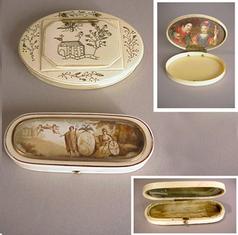 Lot image - Two Ivory Patch Boxes