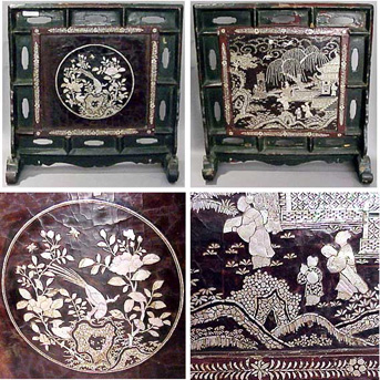 Lot image - Chinese Mother-of-Pearl Decorated Xiaozuopingfeng