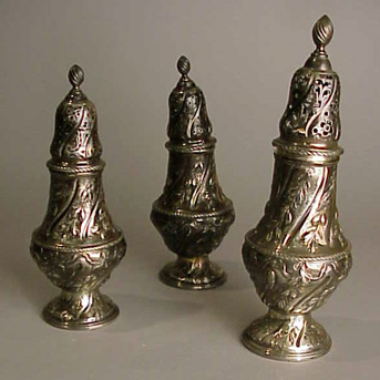 Lot image - Group of Three George III Silver Casters