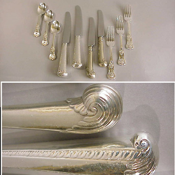Lot image - Assembled George IV Silver Flatware Service