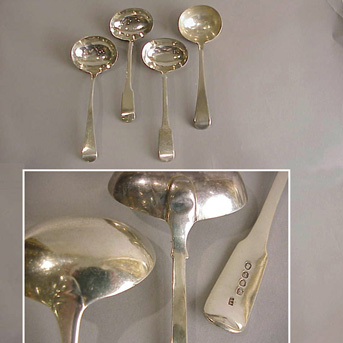 Lot image - Set of Four George III Silver Ladles