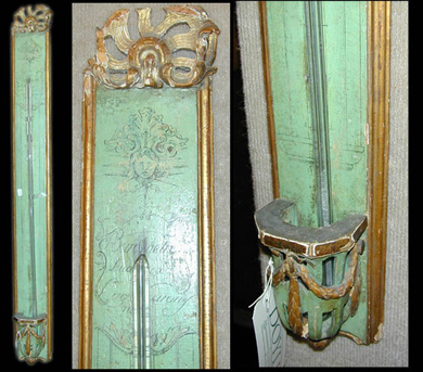 Lot image - Louis XVI Gilt-Wood and Painted Barometer