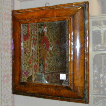 Lot image - William and Mary Walnut Cushion Mirror