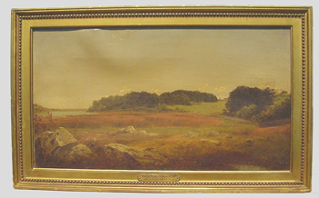 Lot image - John Frederick Kensett 1816-1872 LILY POND, NEWPORT, RHODE ISLAND