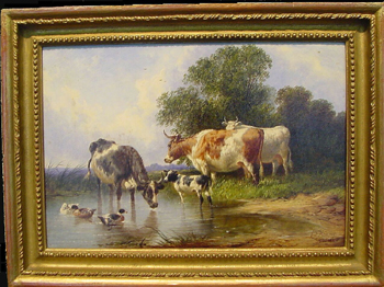 Lot image - John Frederick Herring, Sr., (collab. with George Augustus Williams, British, 1814-1901) British, 1795-1865 AT THE WATERING HOLE
