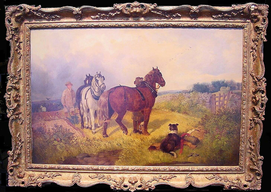Lot image - Attributed to William J. Watson AFTER A LONG DAYS WORK, circa 1863 Oil on canvas 19 7/8 x 30 inches (50.5 x 76.2...