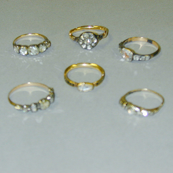 Lot image - Group of Six Diamond Rings