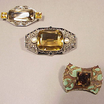 Lot image - Three Theodor Fahrner Pins