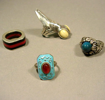 Lot image - Four Antique Rings Early 20th century