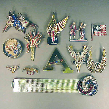 Lot image - Group of Red, White and Blue Jewelry