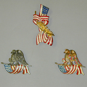 Lot image - Group of Three Patriotic Bow Pins