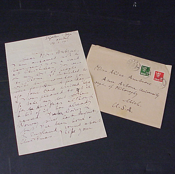 Lot image - WITTGENSTEIN, LUDWIG Autograph letter signed