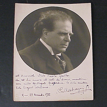 Lot image - MASCAGNI, Pietro, Inscribed Photograph