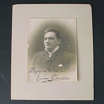 Lot image - CARUSO, ENRICO, Inscribed Photograph