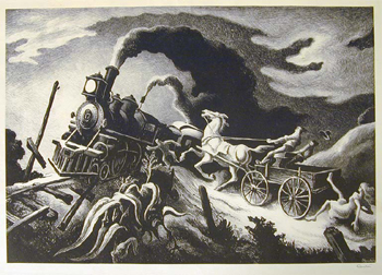 Lot image - Thomas Hart Benton, WRECK OF THE OL 97 Lithograph