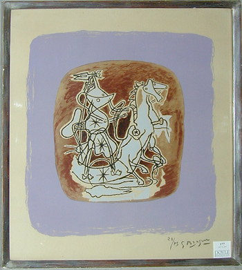 Lot image - Georges Braque HELIOS IV Color lithograph