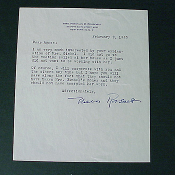 Lot image - ROOSEVELT, ELEANOR