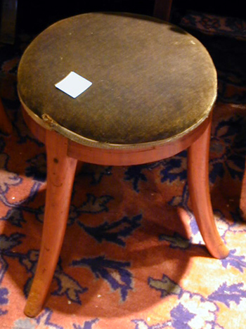 Lot image - Pair of Continental Neoclasscial Fruitwood Stools