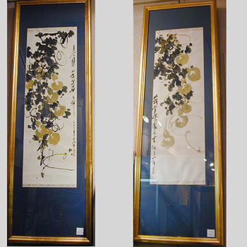 Lot image - Two Chinese Watercolors by Children, Wang J. and Zhu Dan