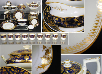 Lot image - Derby Gilt Decorated Porcelain Coffee and Tea Service