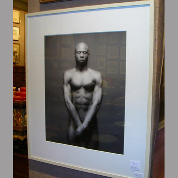 Lot image - Robert Mapplethorpe PORTRAIT OF A MALE NUDE Silver print, signed and dated, with Mapplethorpes hand stamp in ink with lim...