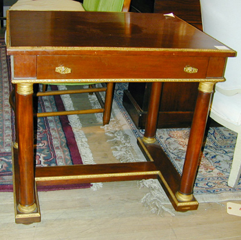 Lot image - Empire Style Bronze-Mounted Mahogany Side Table
