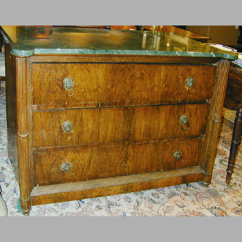 Lot image - Neoclassical Style Marble Top Walnut Commode