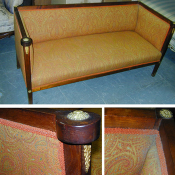 Lot image - Empire Style Gilt-Bronze Mounted Mahogany Settee