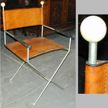 Lot image - Pair of 'Golf Club' Leather Upholstered Chairs