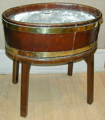 Lot image - George III Brass Bound Mahogany Planter on Stand