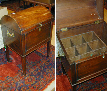 Lot image - George III Mahogany Cellaret on Stand