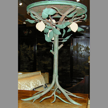 Lot image - Tole Painted Lemon Tree-Form Low Table