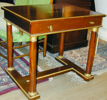 Lot image - Empire Style Gilt-Metal Two-Light Bouillotte Lamp