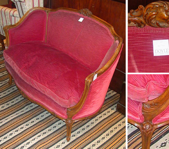 Lot image - Louis XV Style Upholstered Walnut Settee