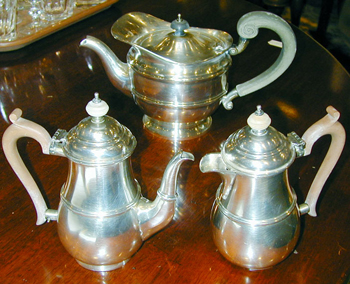 Lot image - Group of Three Irish and Scottish Silver Teapots