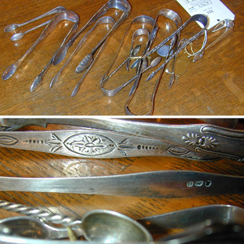 Lot image - Group of Sterling Silver Sugar Tongs