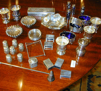 Lot image - Miscellaneous Group of Sterling Silver and English Silver Articles including Salts