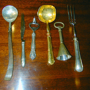 Lot image - Miscellaneous Group of Sterling Silver and English Silver Handled Flatware