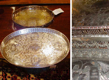 Lot image - Two Sheffield Silver Plated Galleried Trays