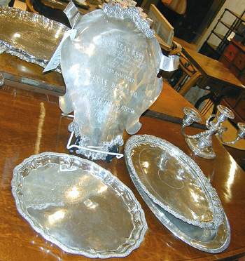 Lot image - Miscellaneous Group of Six Continental Silver and Silver Plated Articles
