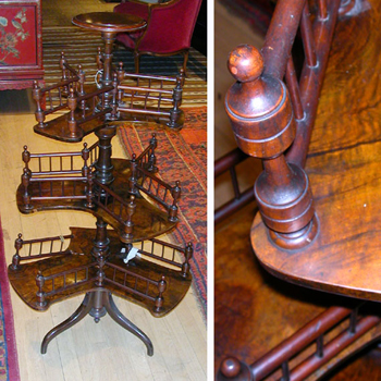 Lot image - Georgian Style Walnut Three-Tier Galleried Dumbwaiter