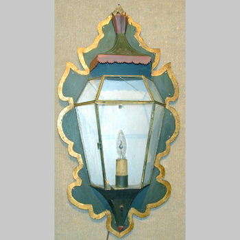 Lot image - Pair of Regency Style Tole Painted Lanterns