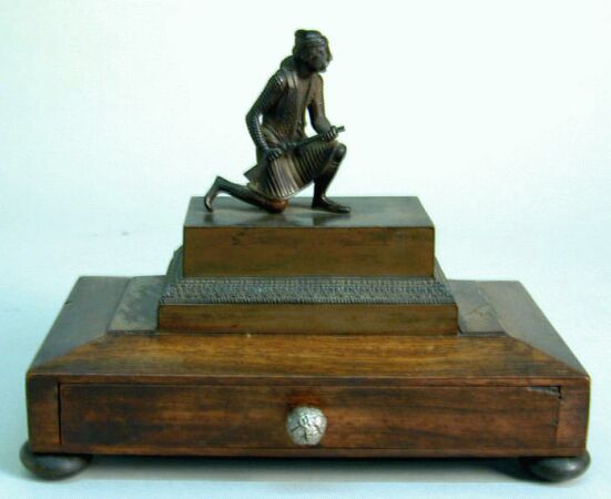 Lot image - William IV Patinated-Bronze Mounted Rosewood Inkstand