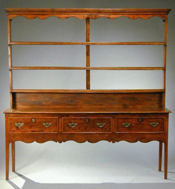 Lot image - Provincial George III Style Oak Welsh Dresser