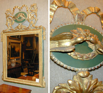 Lot image - Louis XVI Painted and Parcel Gilt Mirror