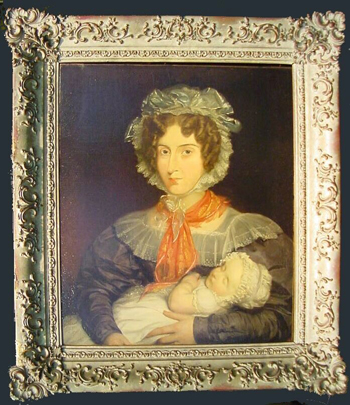 Lot image - British School Early 19th century PORTRAIT OF A WOMAN WITH SLEEPING CHILD