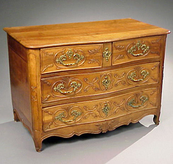 Lot image - Provincial Louis XV Walnut Commode