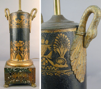 Lot image - French Neoclassical Tole Hot Water Urn